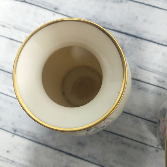 Vintage Lenox Serenade Porcelain Bird Vase 6" And 4" Planter - Picture 13 of 16